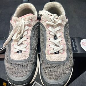 Chanel trainer sneakers. Very worn! Box does come with shoes. $200 OBO!